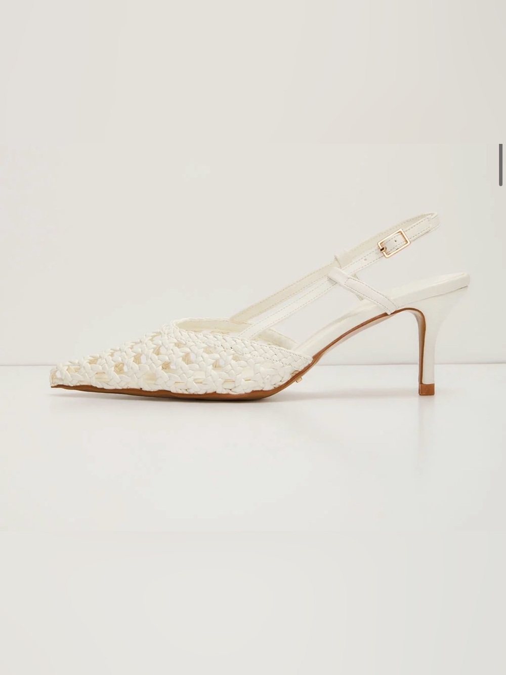 Billini Cream Woven Slingback Pointed Heels